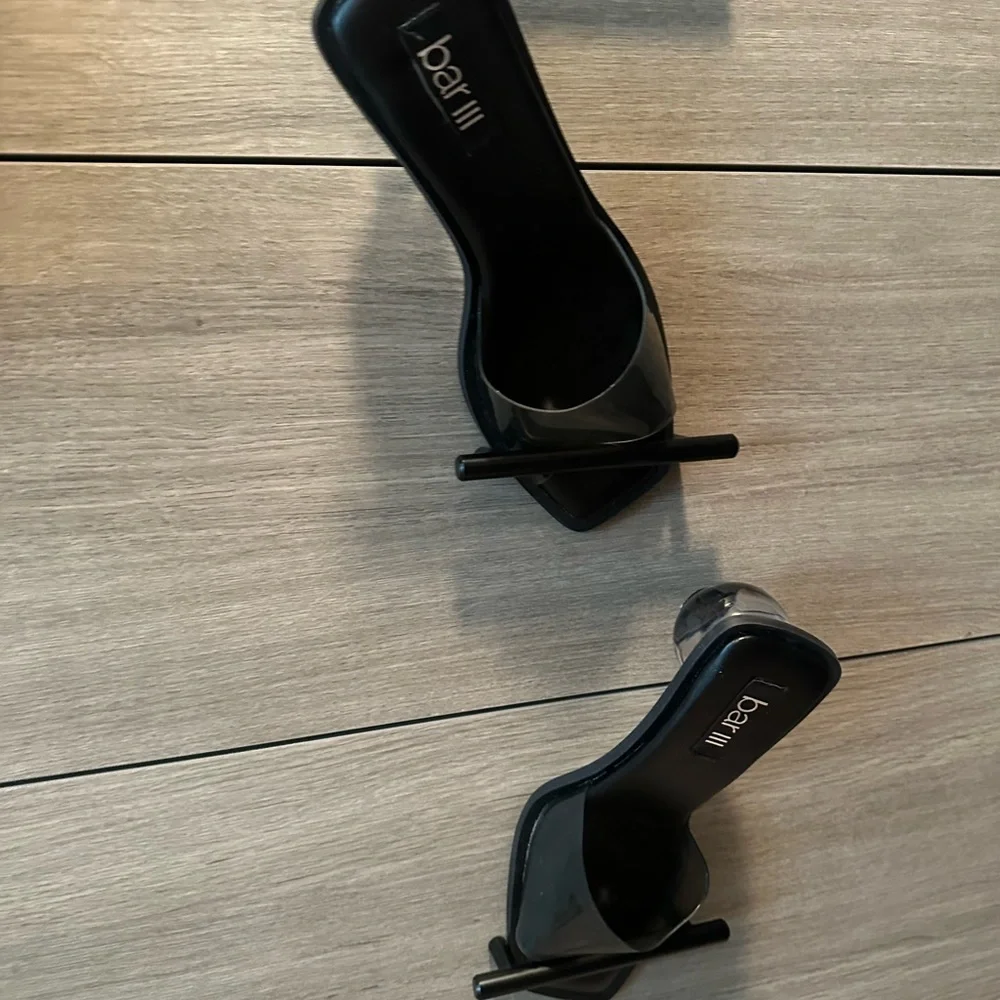 Bar III Black Square Open-Toe Slide Mules NIB - Picture 7 of 9